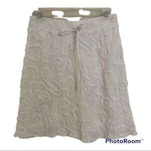 Max Studio White A line Skirt with embroidery‎ Size XS